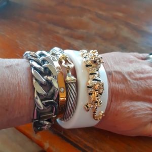 Luxury designer inspired lucite leopard cuff bracelet.